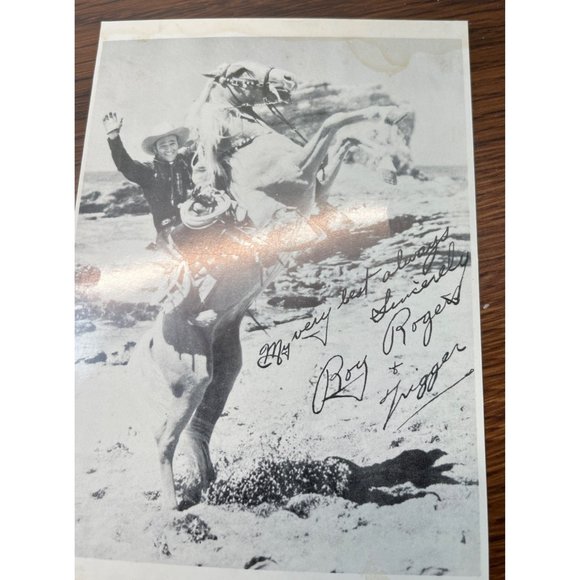 Roy Rogers Riding Trigger Photo Print Western Movies Facsimile Autograph - Picture 6 of 7